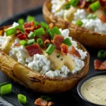 Cottage Cheese Recipe for Air Fryer Baked Potato Skins